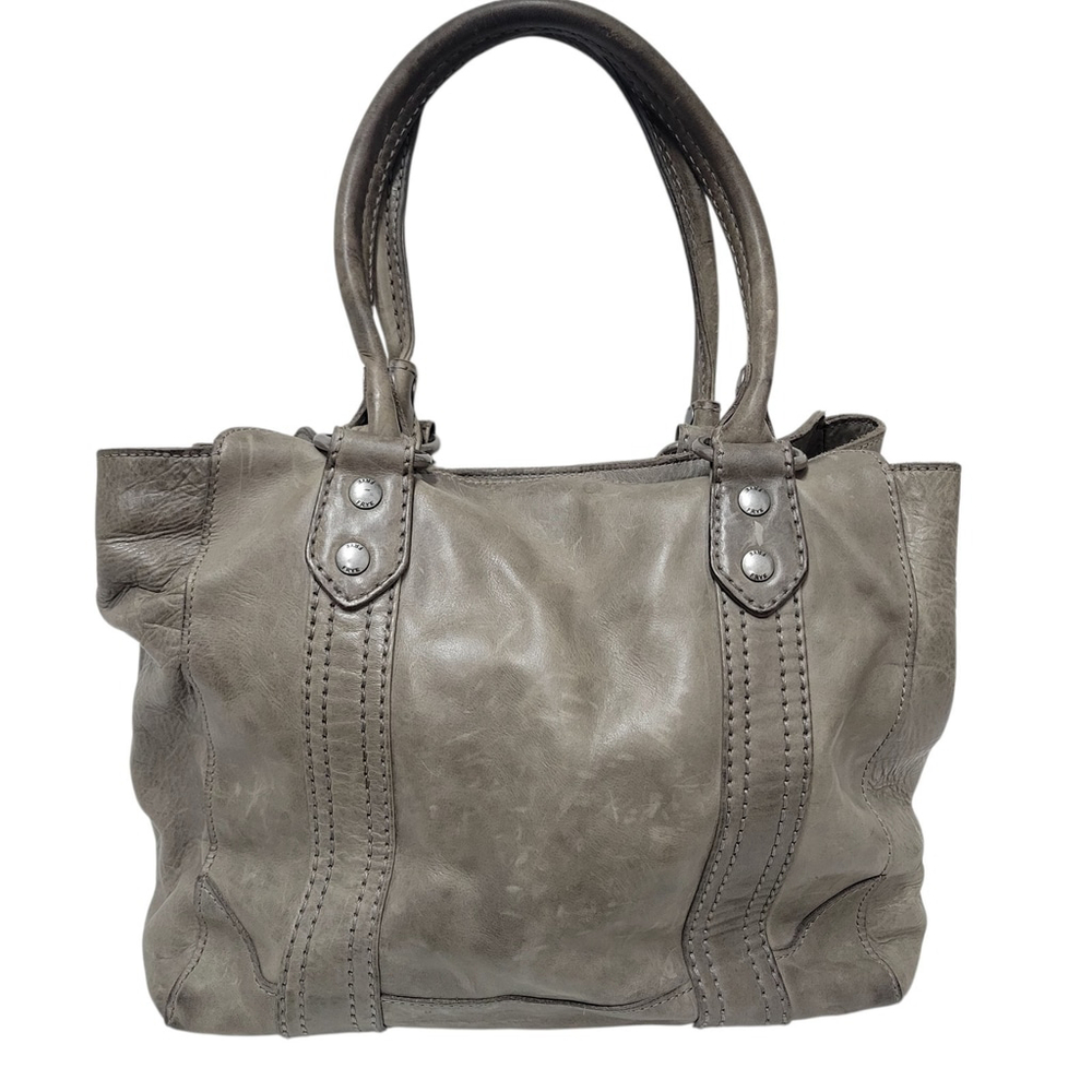 Frye Melissa Tote Women’s Genuine Distressed Leather Gray #34DB138 - Picture 2 of 10